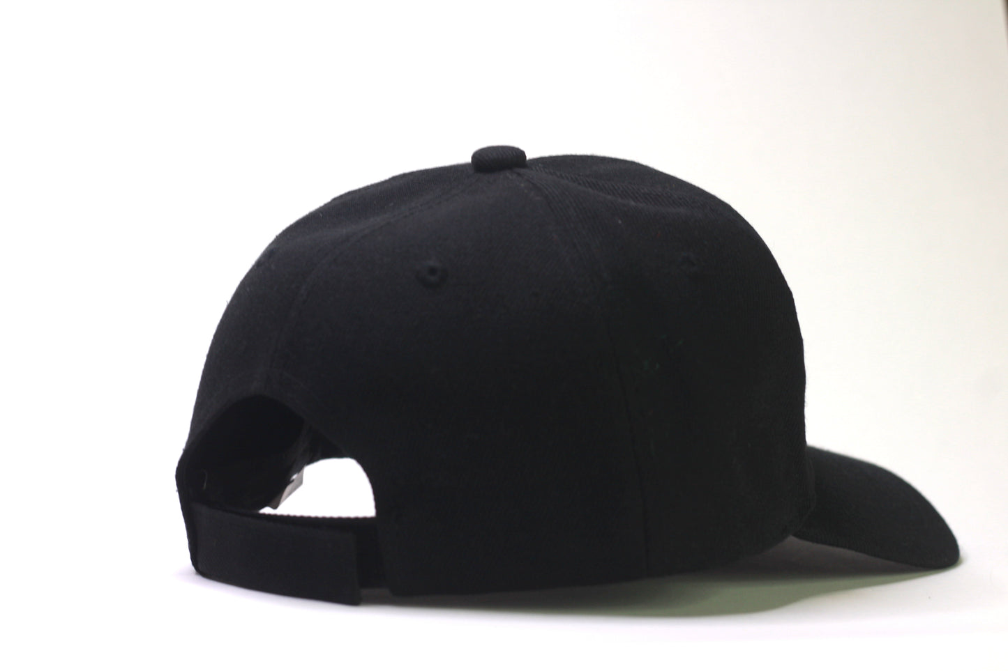 Black "POWERED BY GOD" Classic Cap with White Embroidery