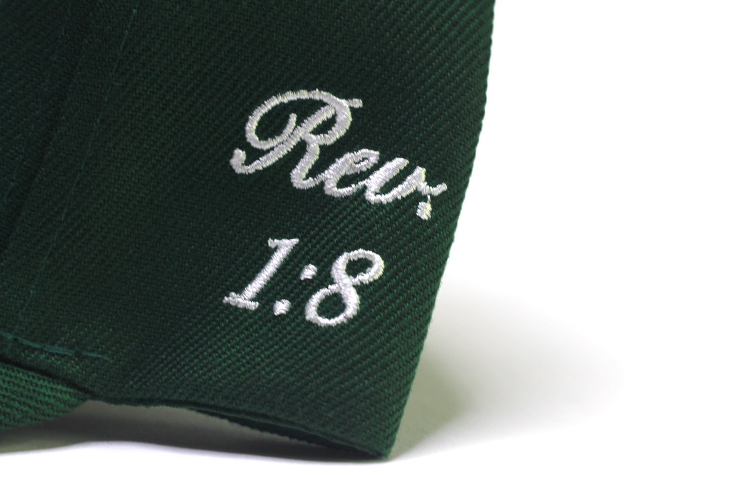 Forest Green "POWERED BY GOD" Classic Cap with White Embroidery