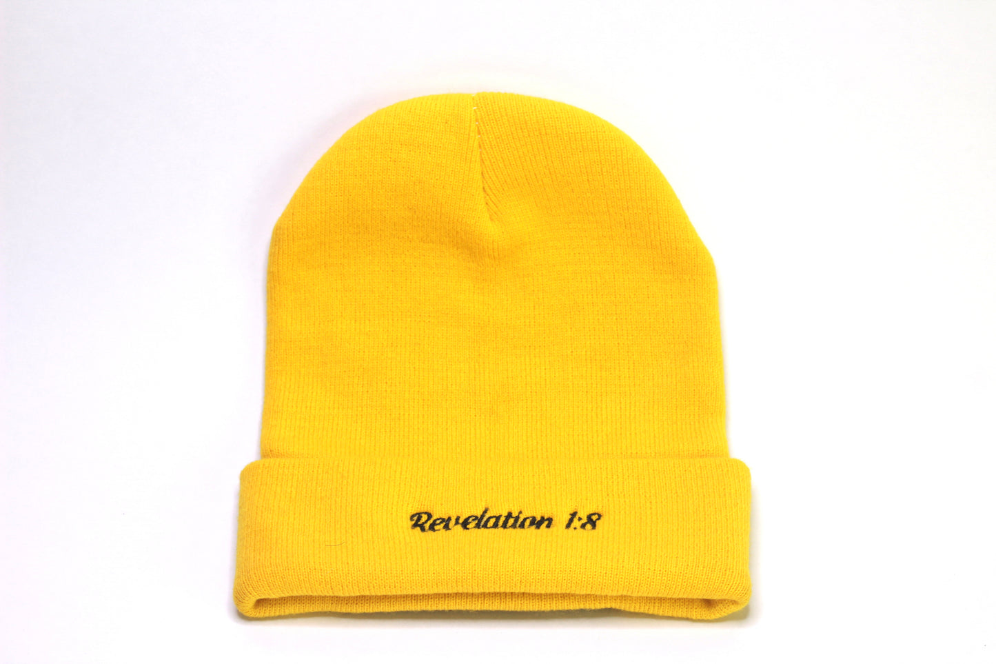 Yellow "POWERED BY GOD" Beanie with Kente Embroidery